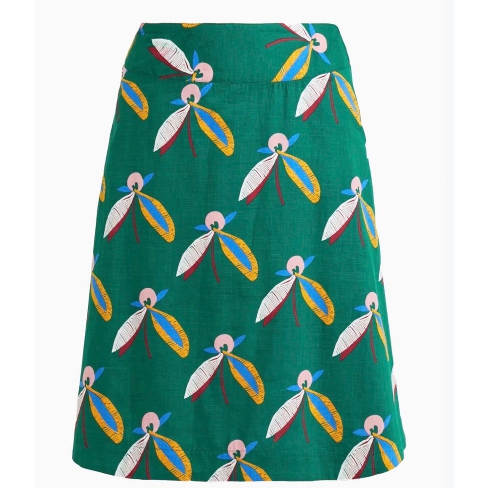 White Stuff Reversible Floral A-Line Skirt Womens UK 14 Green Purple
